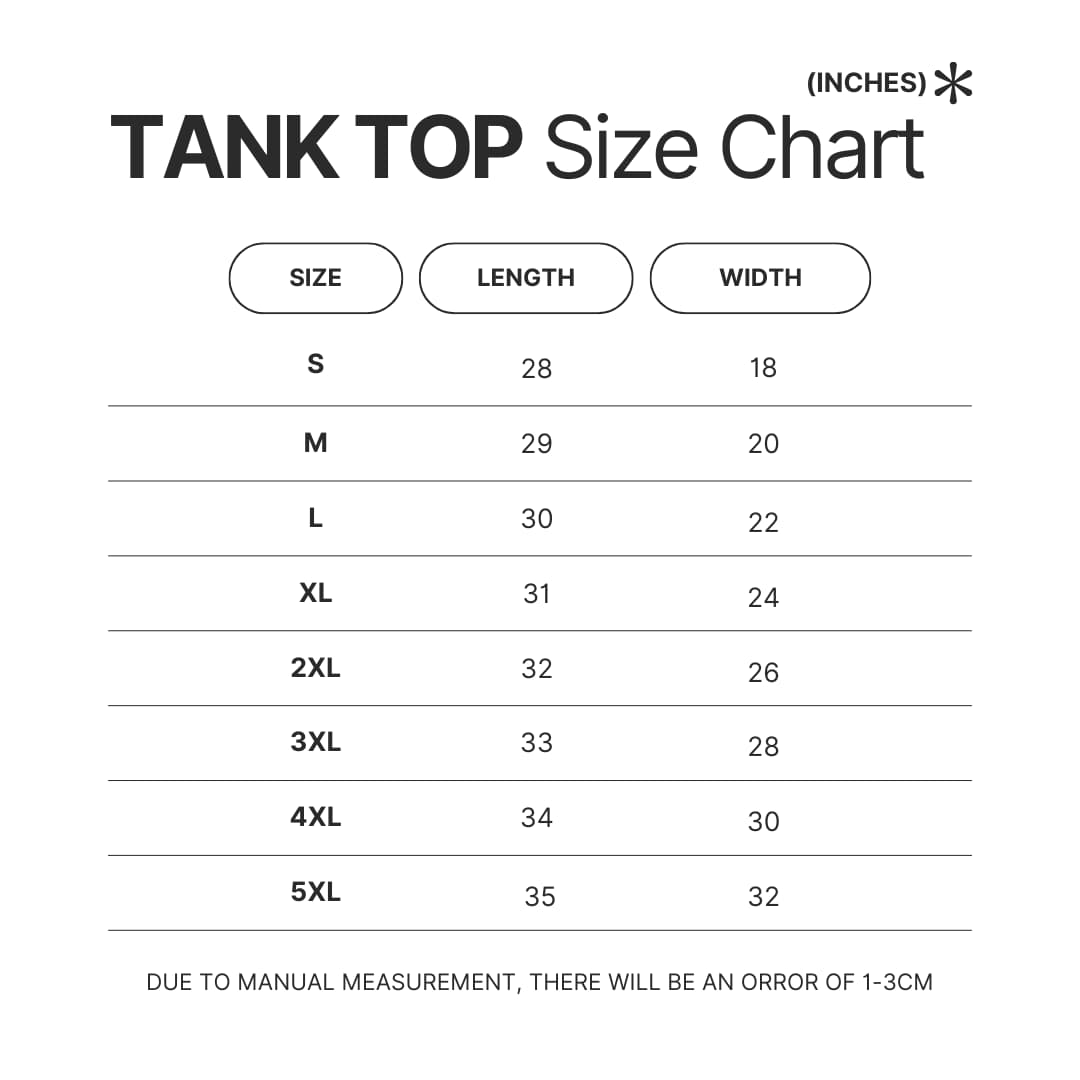 Tank Top Size Chart - Formula One UK Store